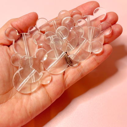 Mouse Head Flat Base Beads – 33 × 39mm (10-Piece Set)