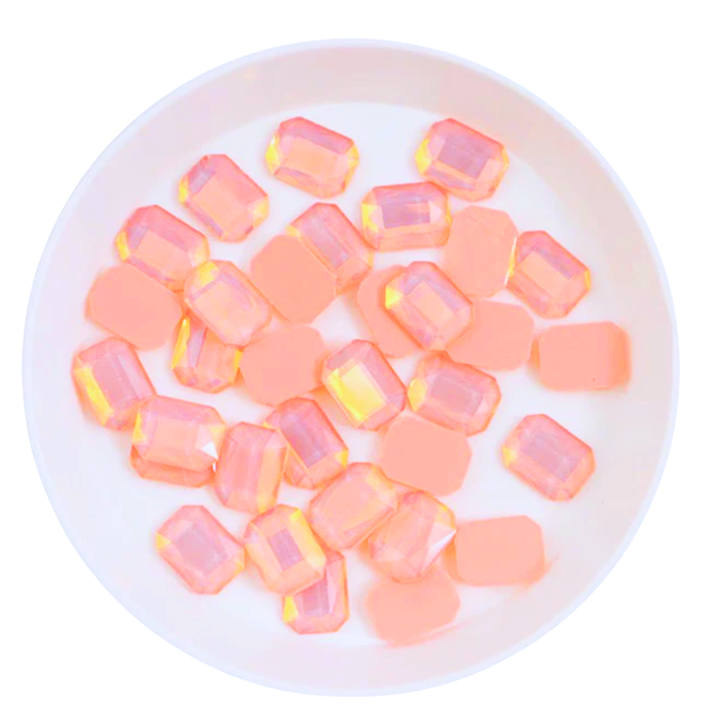 Rectangular Crystal Charms – 6 × 8mm Flat Base (50-Piece Pack, 7 Colors Available)