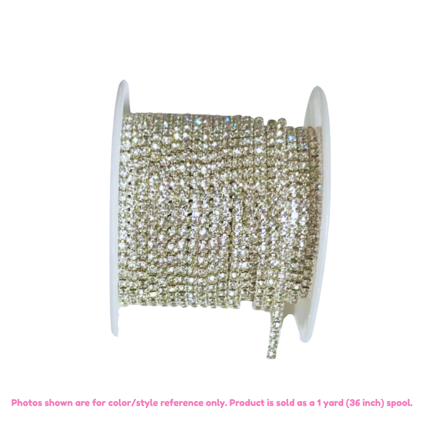 Crystal Rhinestone Chain Trim – 2mm (1 Yard, Multiple Styles Available)