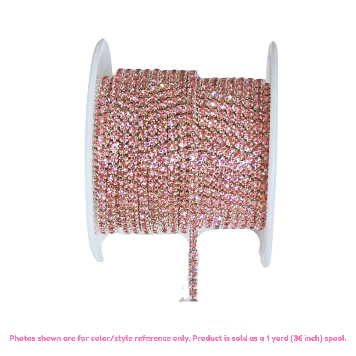 Crystal Rhinestone Chain Trim – 2mm (1 Yard, Multiple Styles Available)