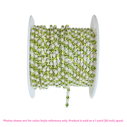 Crystal Rhinestone Chain Trim – 2mm (1 Yard, Multiple Styles Available)