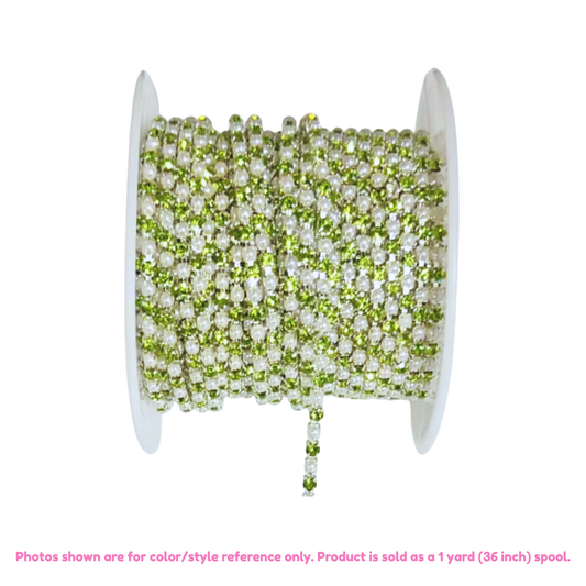 Crystal Rhinestone Chain Trim – 2mm (1 Yard, Multiple Styles Available)