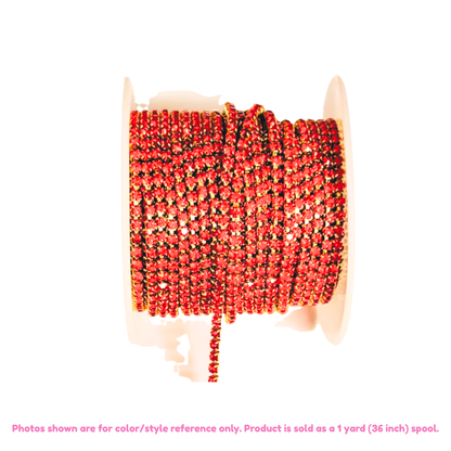 Crystal Rhinestone Chain Trim – 2mm (1 Yard, Multiple Styles Available)