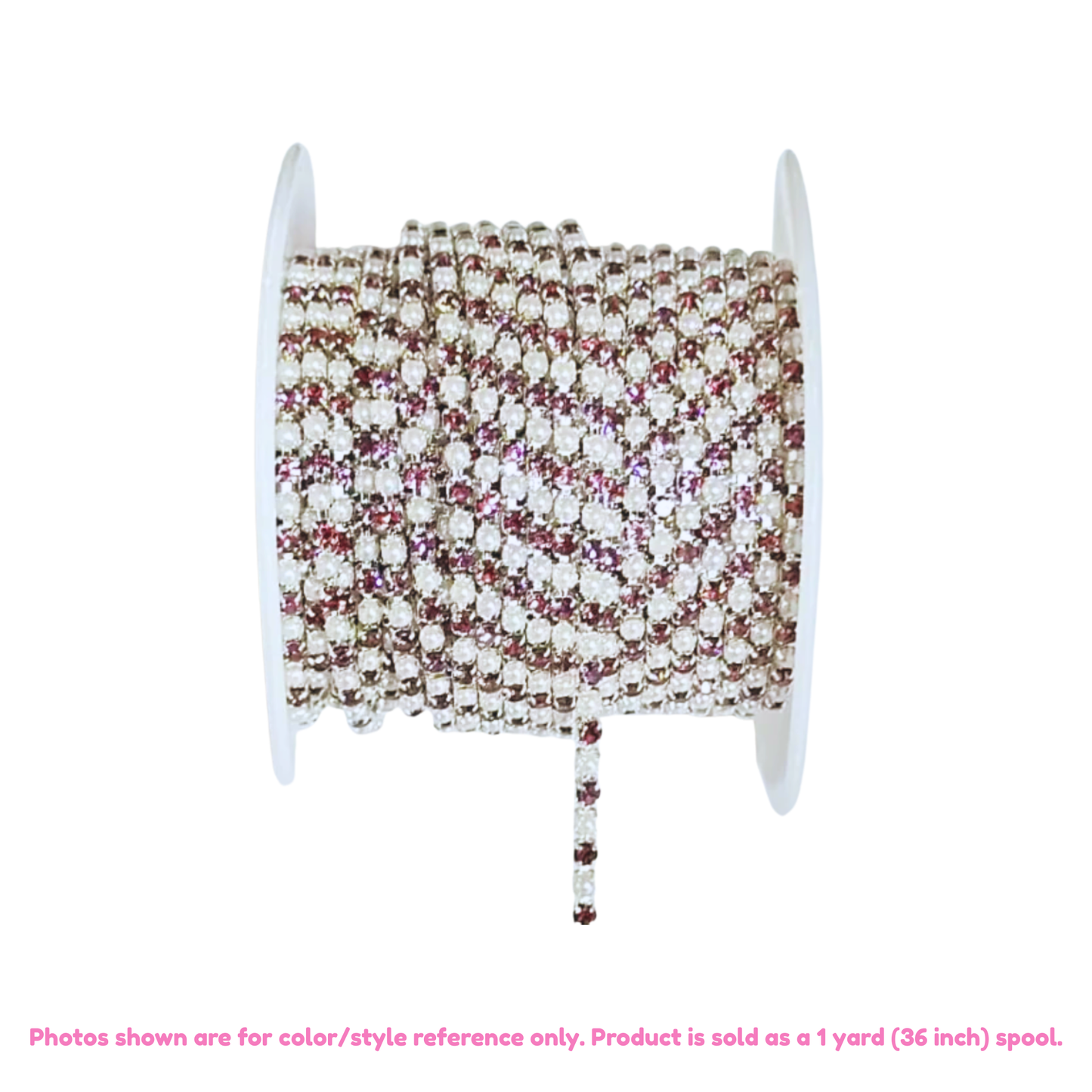 Crystal Rhinestone Chain Trim – 2mm (1 Yard, Multiple Styles Available)