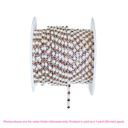 Crystal Rhinestone Chain Trim – 2mm (1 Yard, Multiple Styles Available)