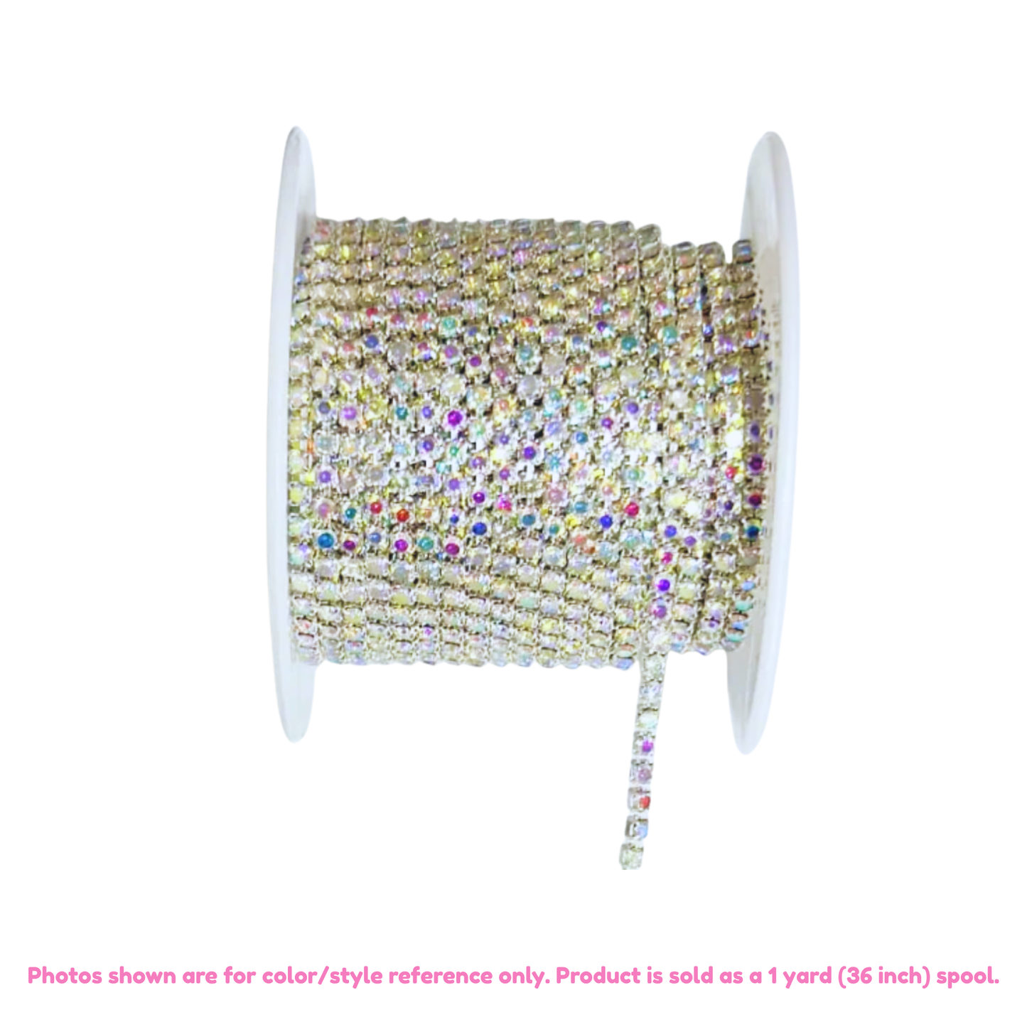 Crystal Rhinestone Chain Trim – 2mm (1 Yard, Multiple Styles Available)