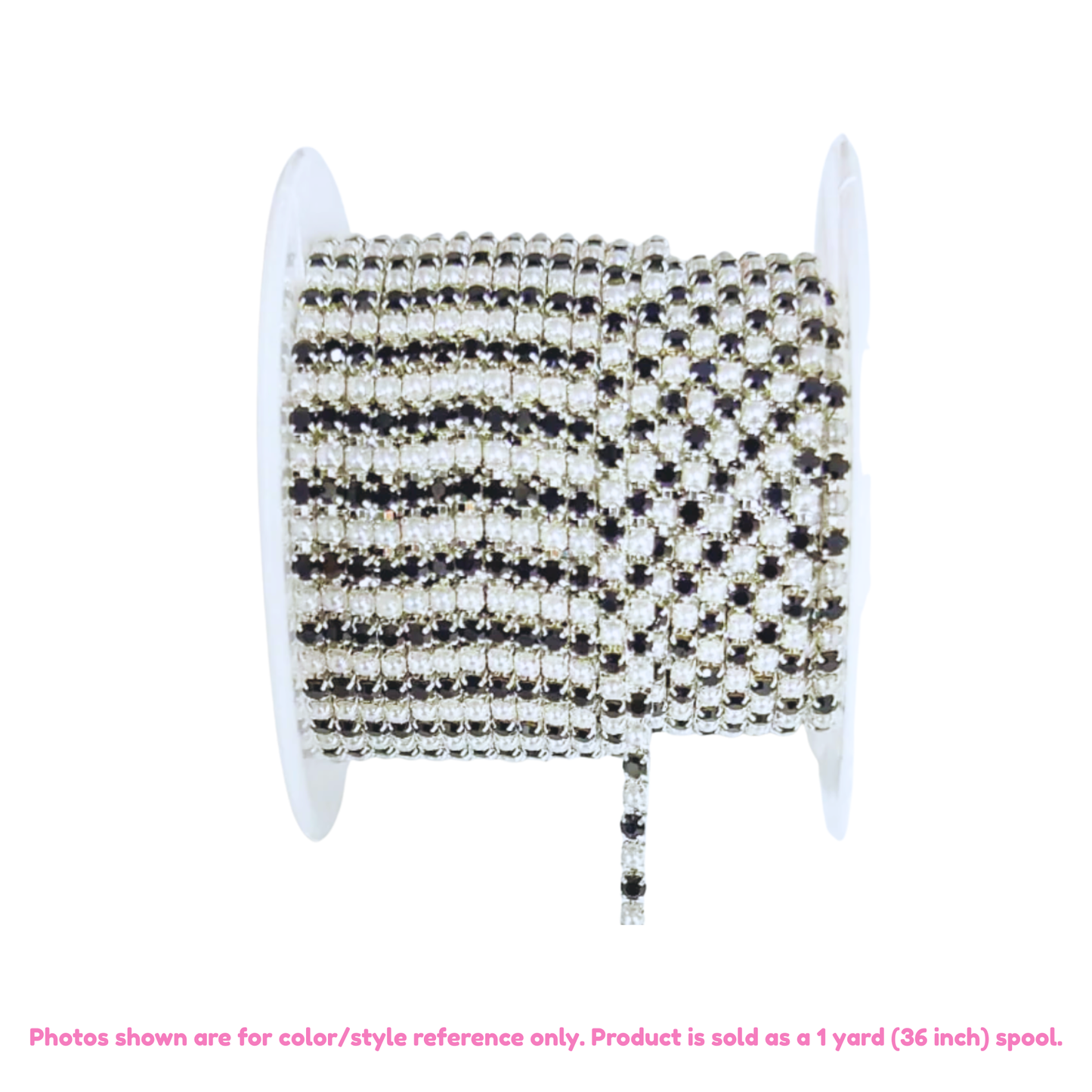 Crystal Rhinestone Chain Trim – 2mm (1 Yard, Multiple Styles Available)