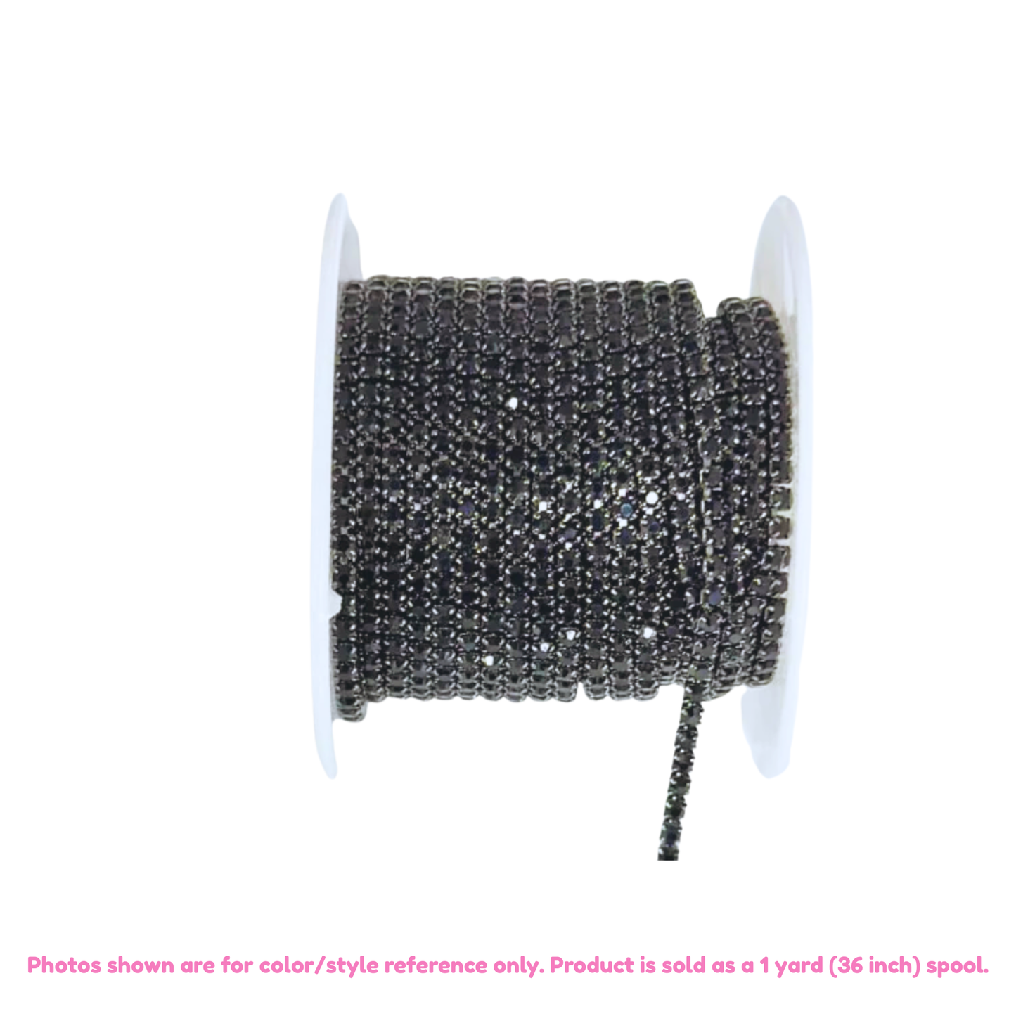 Crystal Rhinestone Chain Trim – 2mm (1 Yard, Multiple Styles Available)