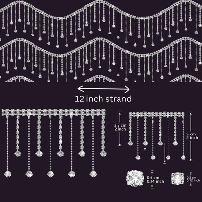 Rhinestone Fringe Trim – 12 Inch Strand