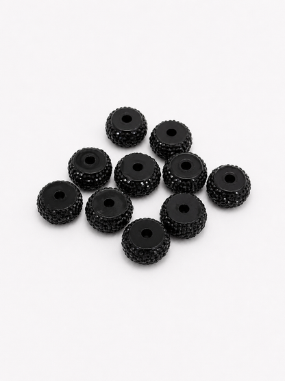 Rhinestone Wheel Spacers – 6 × 12mm (10-Piece Pack, 3 Colors Available)