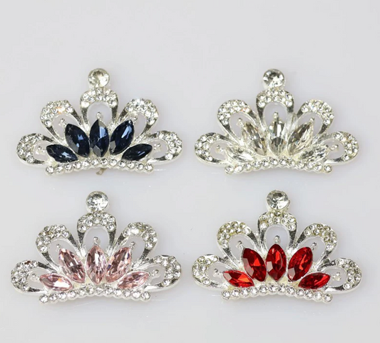 Crystal Crown Alloy Charms – 30 × 42mm (2-Piece Set)