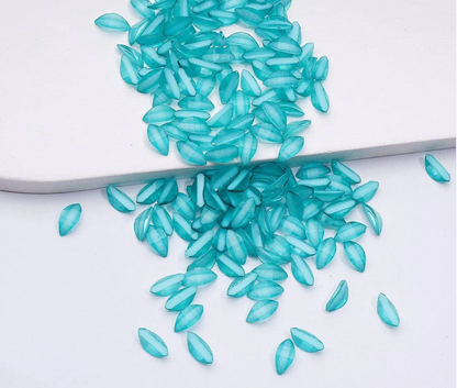 Glitter Leaf Charm Embellishments – 100-Piece Pack (10 Colors Available)