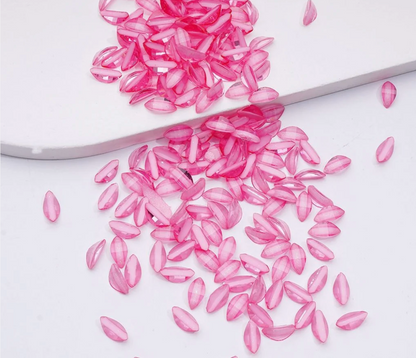 Glitter Leaf Charm Embellishments – 100-Piece Pack (10 Colors Available)