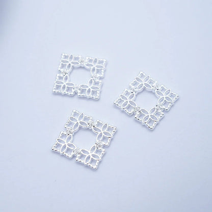 Metal Hollow Square Charms – 15mm (20-Piece Pack, Gold or Silver)