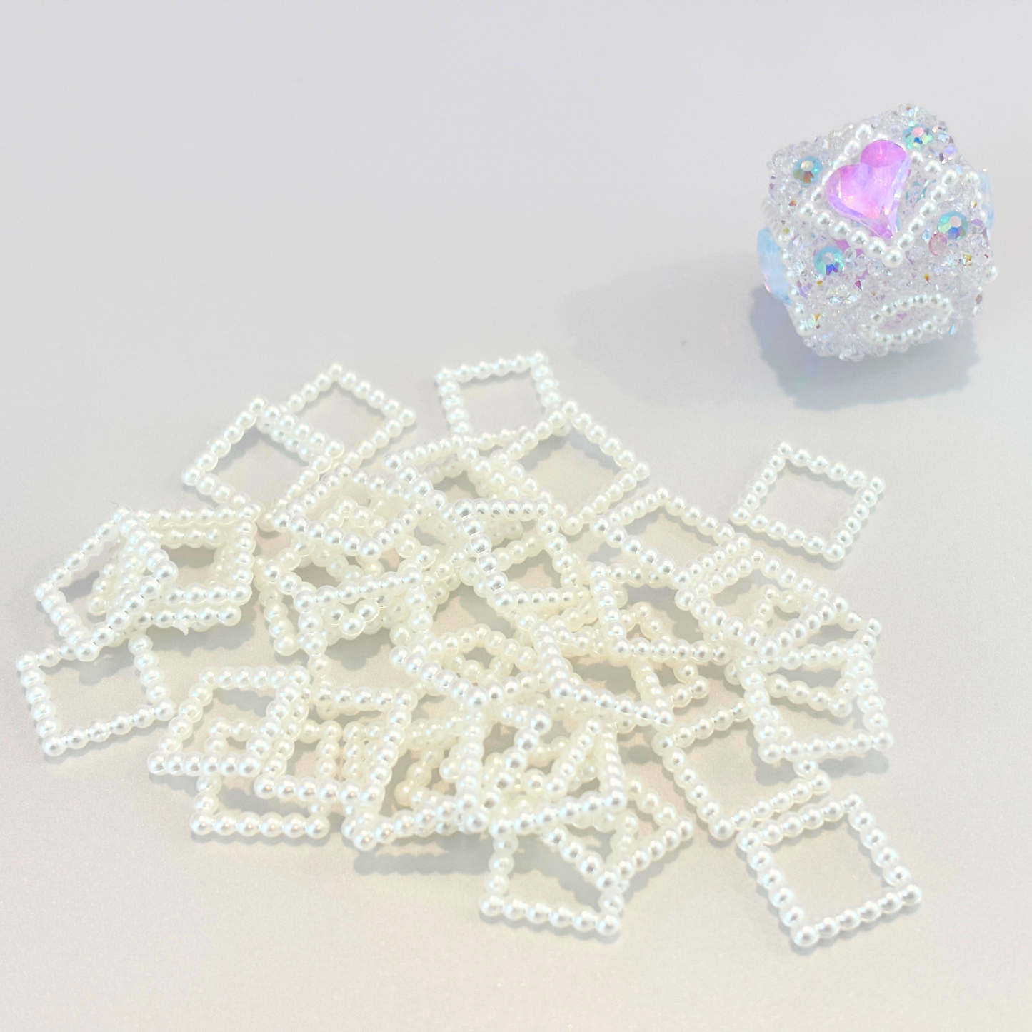 Acrylic Pearl Cube Spacer Beads – 12mm (40-Piece Set)