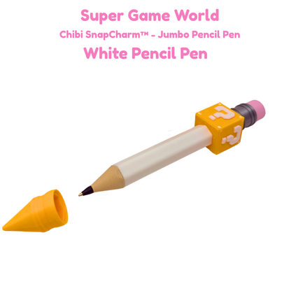 Super Game World Pearl White Jumbo Pencil Pen with Question Box