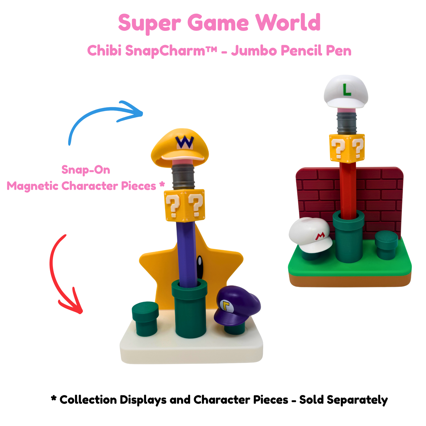 Super Game World Pearl White Jumbo Pencil Pen with Question Box