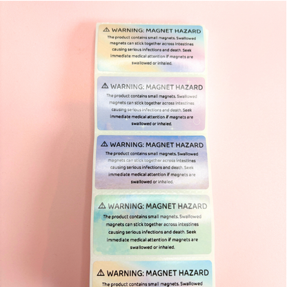 Safety Warning Labels – Choking Hazard & Magnet Labels (2.25" × 1.25", Multiple Pack Options)