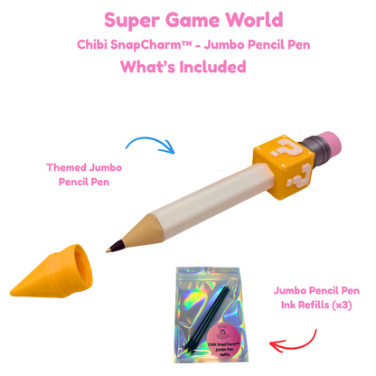 Super Game World Pearl White Jumbo Pencil Pen with Question Box