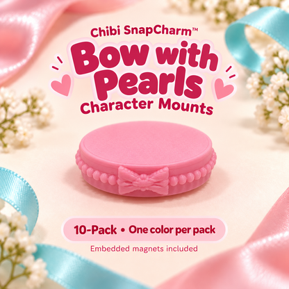 Pink Bow with Pearls Character Mounts, 10-pack in one selected color