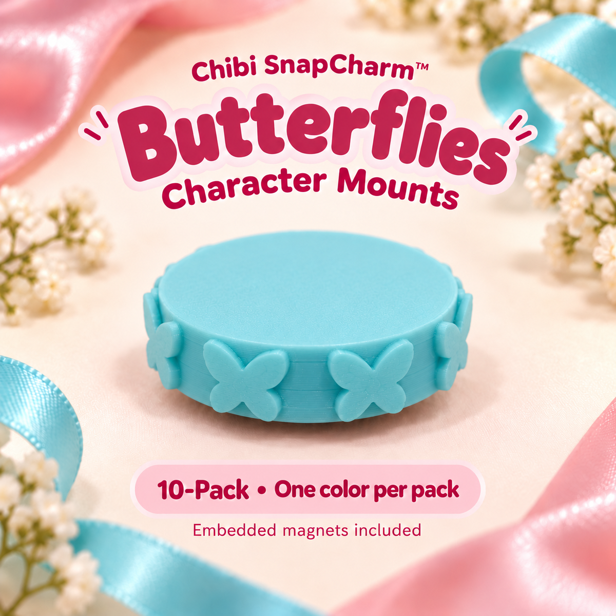 Butterflies character mount hero, with a plain flat top and simple butterfly silhouettes on the sides.