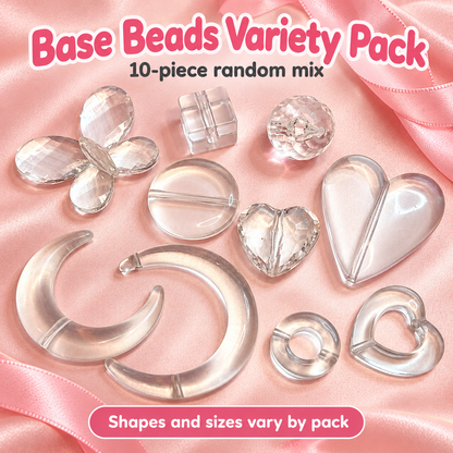 Base Beads Variety Pack – 10 Piece Random Mix for Bead Creation on a soft blush pink background