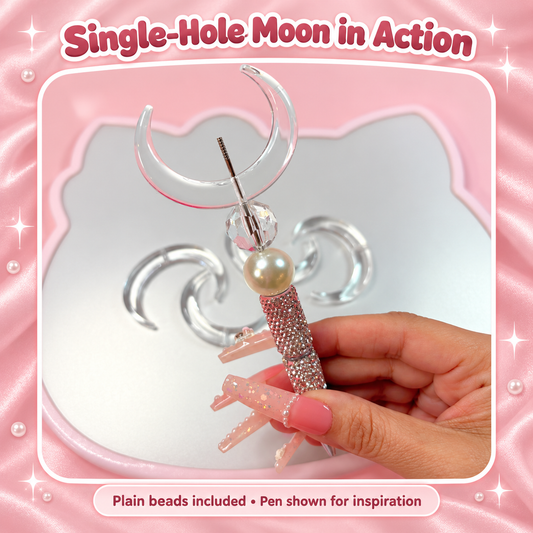 Clear Moon Base Beads - Single Hole – 44 × 58mm (5-Piece Set): original product detail and project example