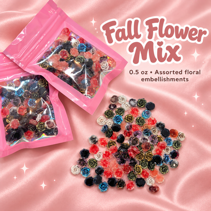 Flower Mix Pack – Fall Blend (0.5 oz) on a blush pink background