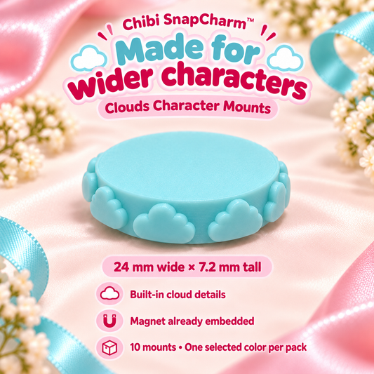 Clouds Character Mounts, 24 mm wide by 7.2 mm tall